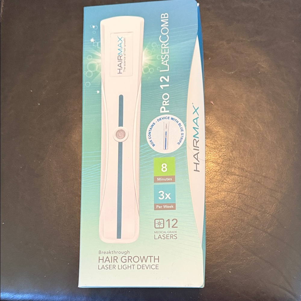 HairMax Pro 12 LaserComb Hair Growth Device - White/Teal NWT